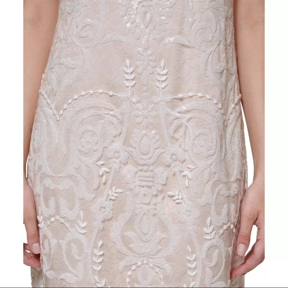 Vince Camuto Cream Ruched Sheath Mini Dress - Picture 5 of 12